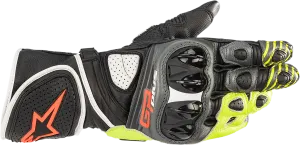 ALPINESTARS GP Plus R v2 Gloves - Metallic Gray/Black/Fluo Yellow/Fluo Red - Large 3556520-9135-L