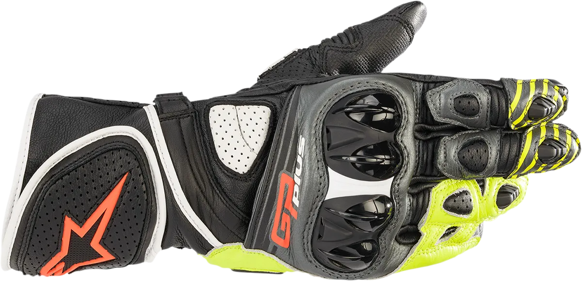 ALPINESTARS GP Plus R v2 Gloves - Metallic Gray/Black/Fluo Yellow/Fluo Red - Medium 3556520-9135-M