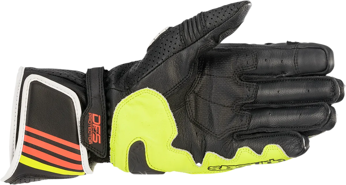 ALPINESTARS GP Plus R v2 Gloves - Metallic Gray/Black/Fluo Yellow/Fluo Red - Medium 3556520-9135-M