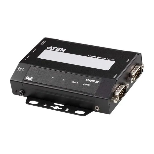 Aten SN3002P 2-Port RS-232 Secure Device Server with PoE, Secured operation modes, Third-party authentication, IP address filter