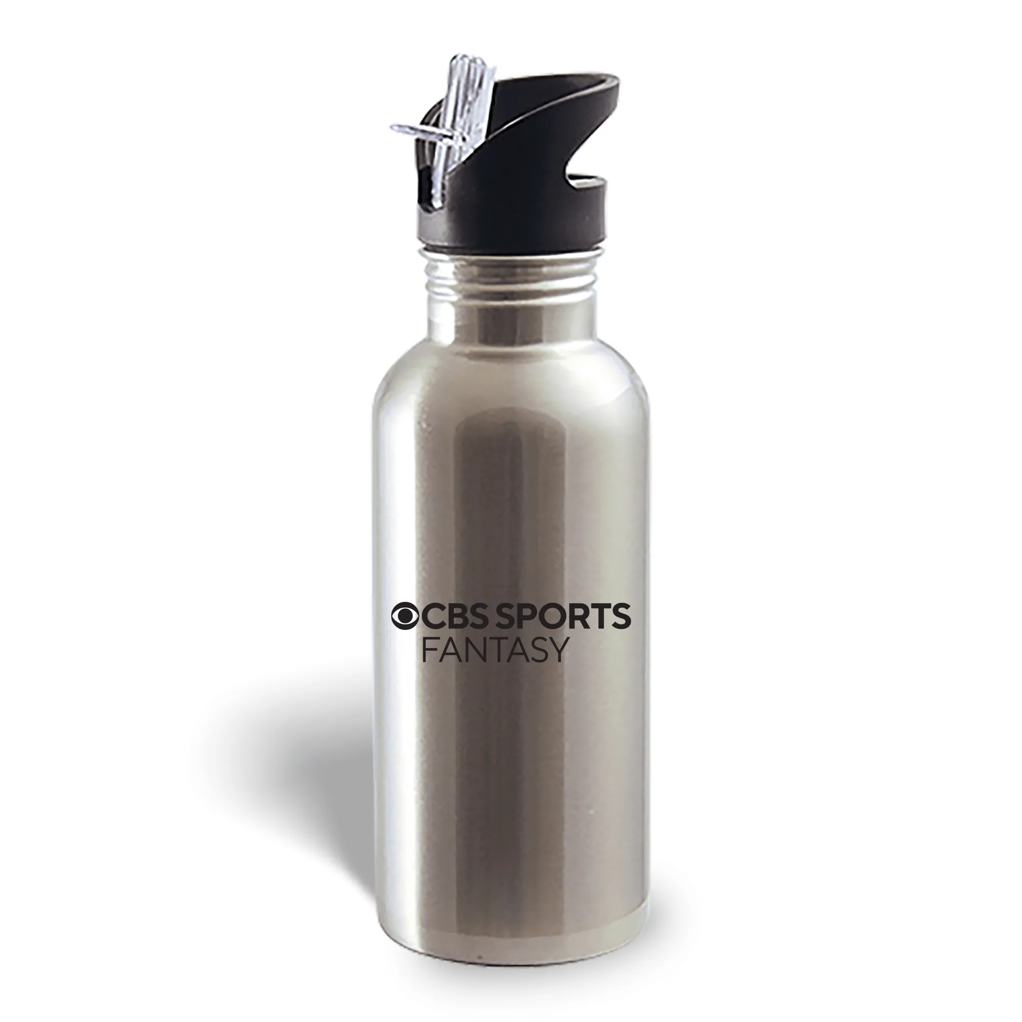 CBS Sports Fantasy LOGO 20 oz Screw Top Water Bottle with Straw