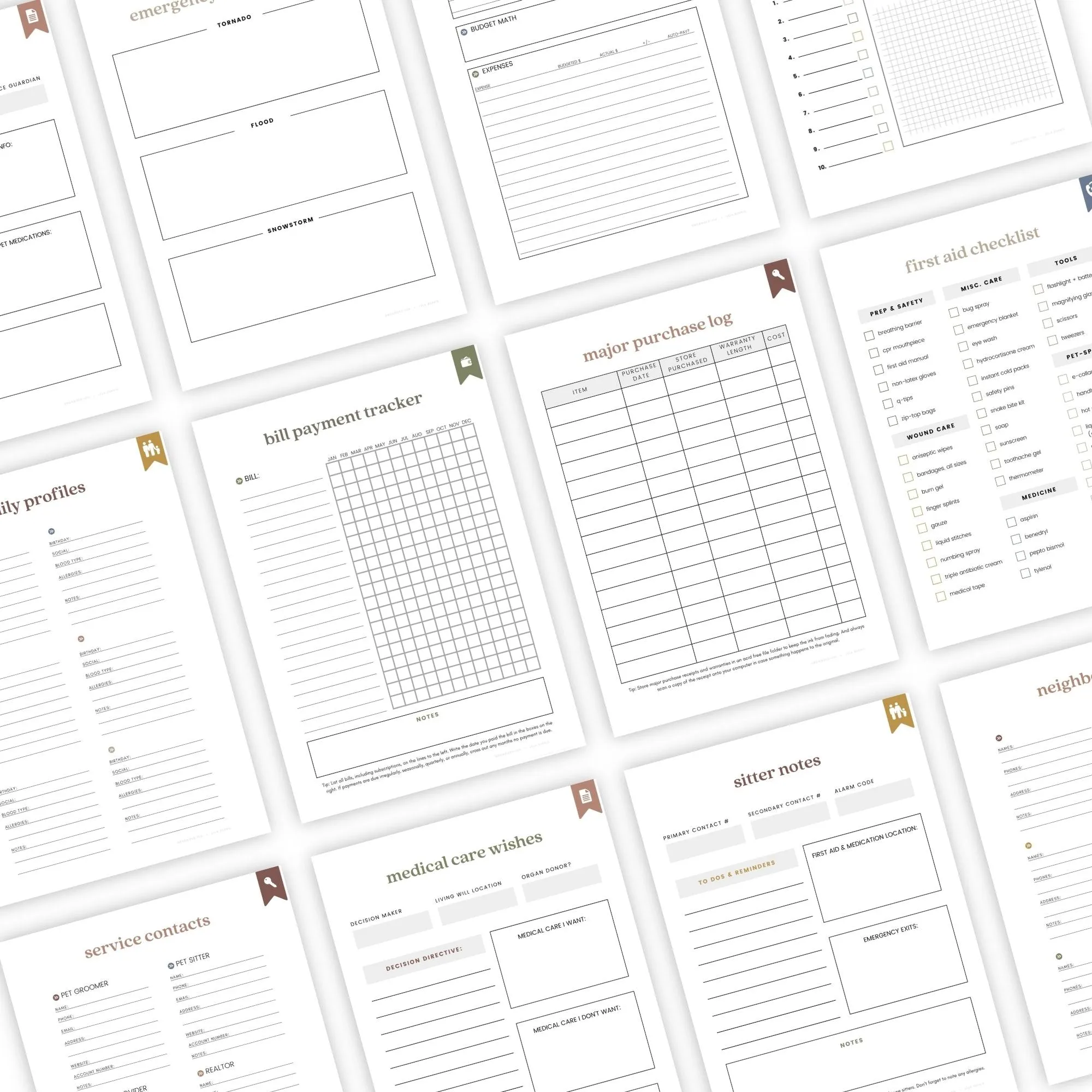 Essential Home Management Binder Starter Kit Bundle