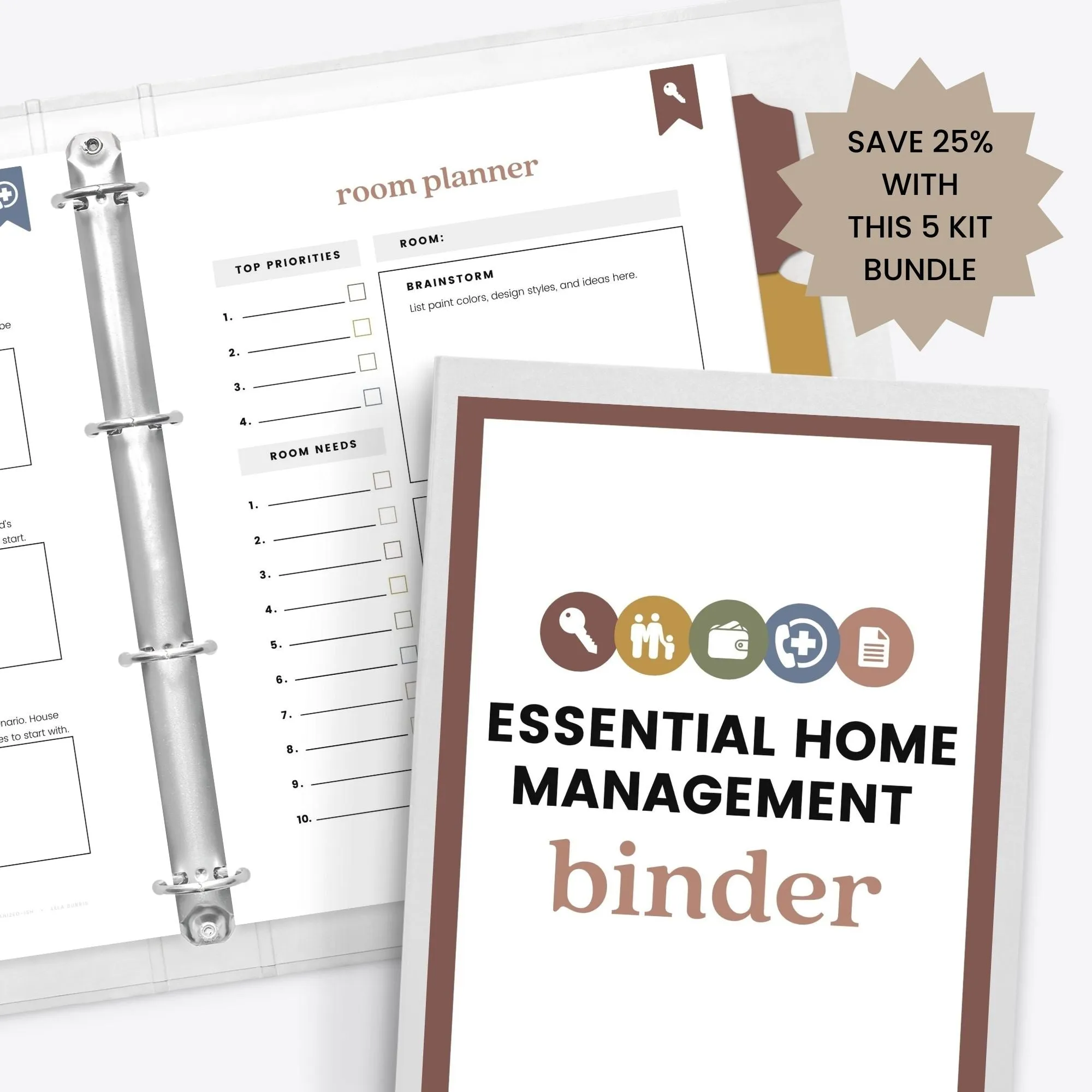 Essential Home Management Binder Starter Kit Bundle