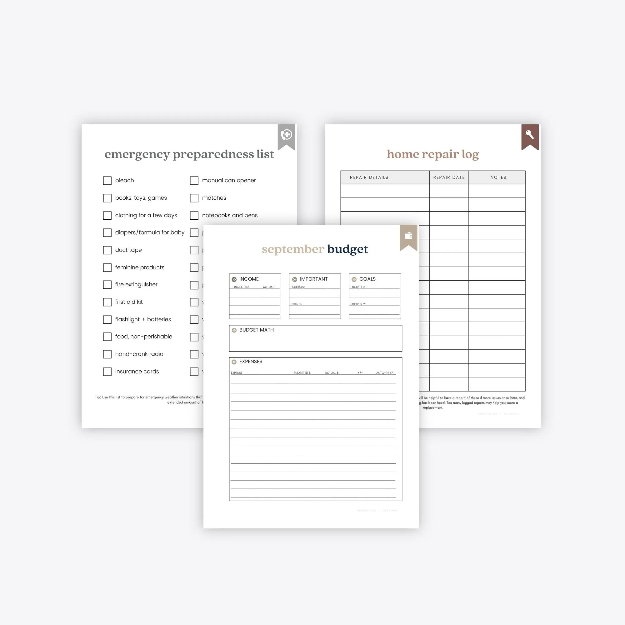 Essential Home Management Binder Starter Kit Bundle