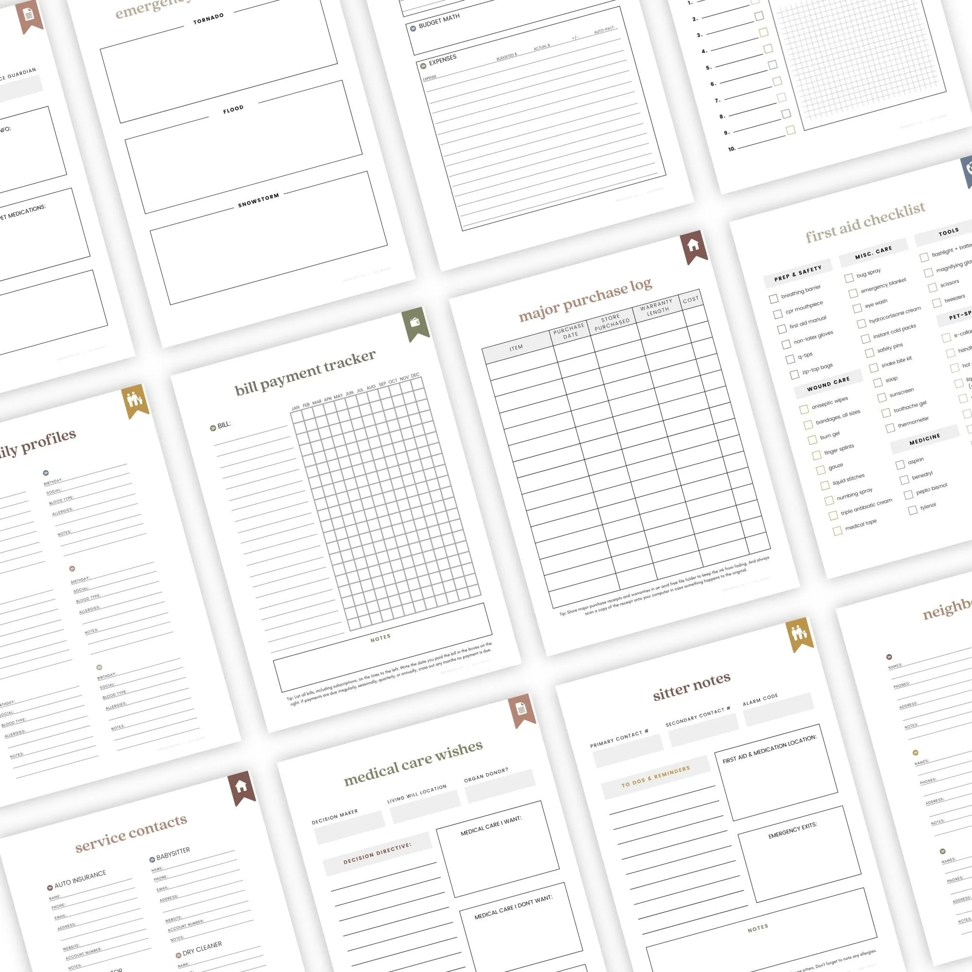 Essential Home Management Binder Starter Kit Bundle