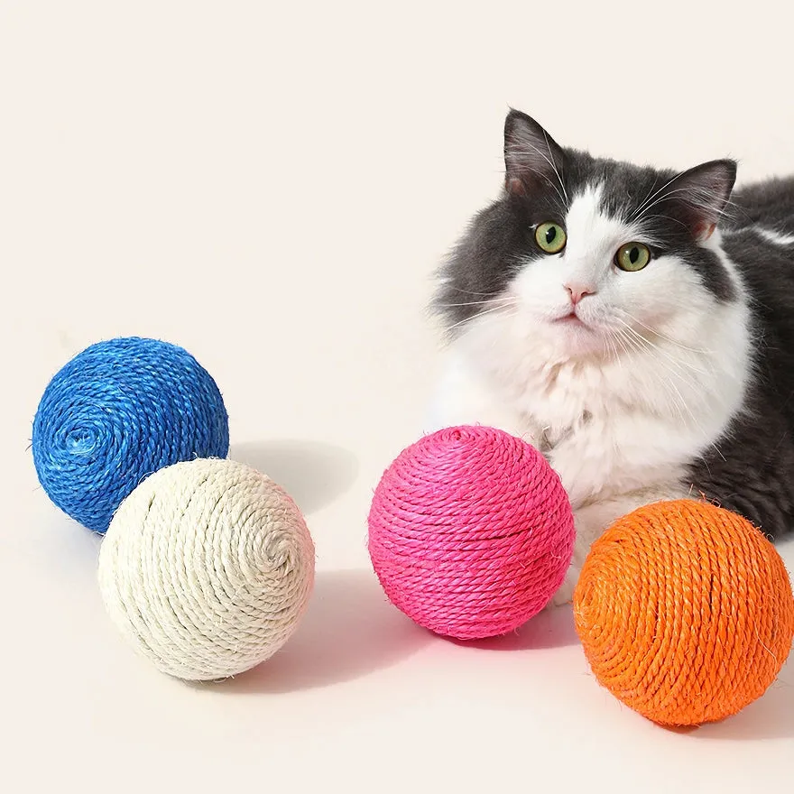 Interactive Sisal Ball Cat Toy with Sound
