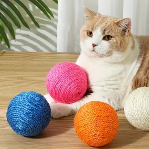 Interactive Sisal Ball Cat Toy with Sound