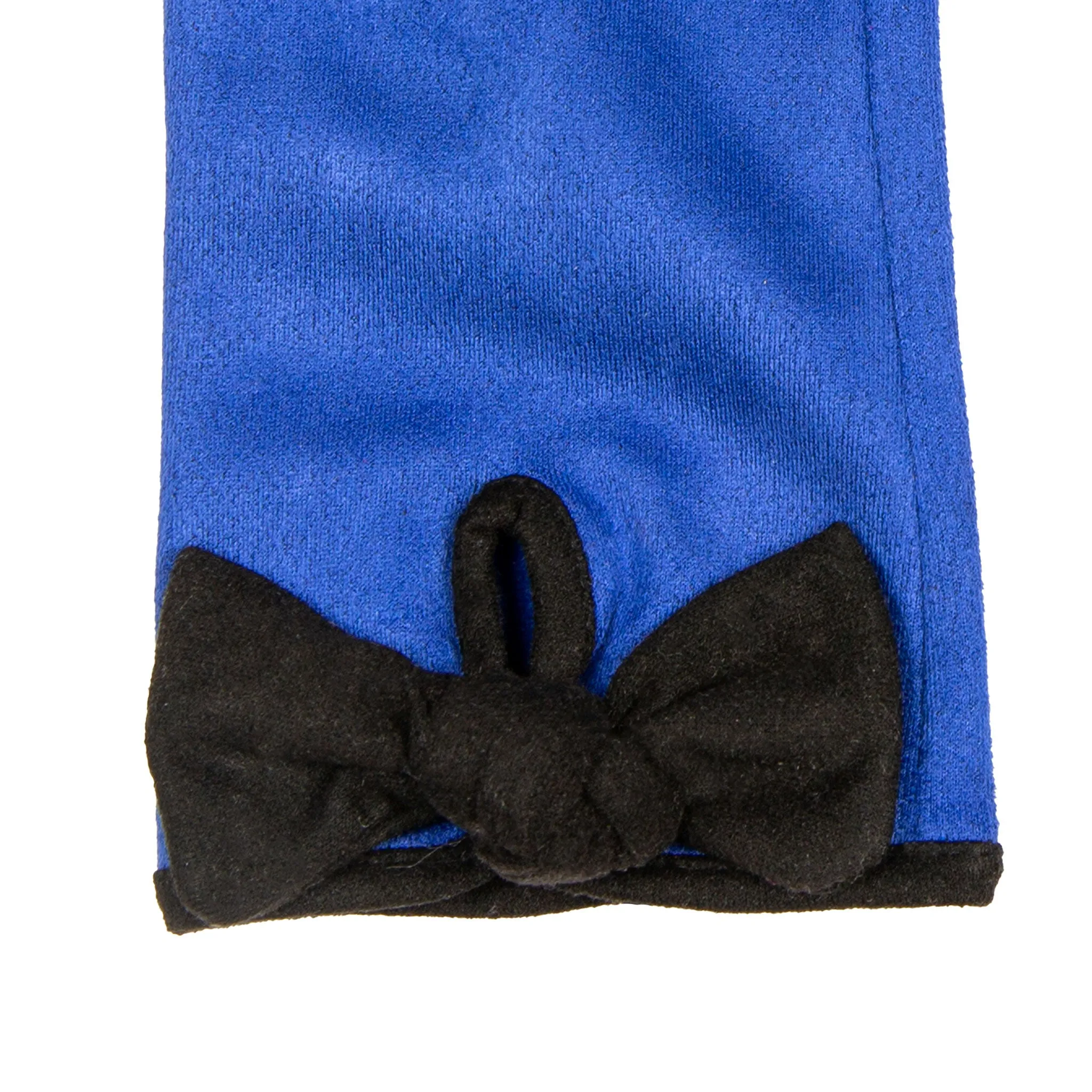 Women’s Velour-Lined Faux Suede Gloves with Trim and Bow